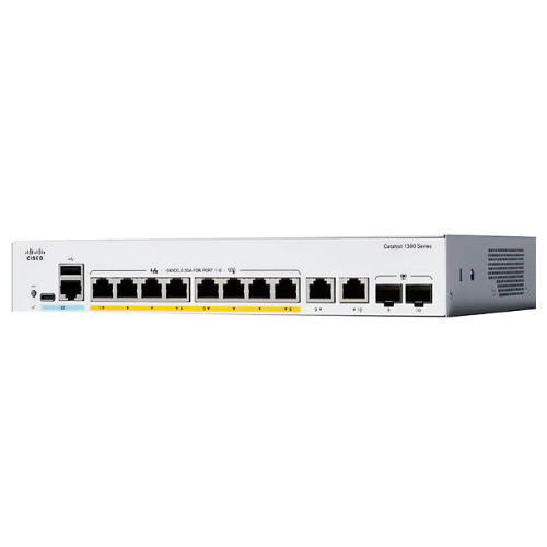Cisco C1300-8P-E-2G Catalyst 1000 Series 8-Port Gigabit Ethernet PoE Switch – 1GB RAM, 512MB Flash, Rack-Mountable