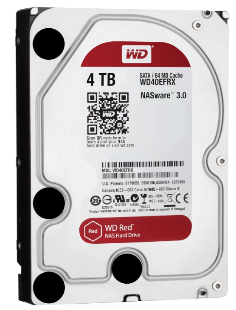 Western Digital WD40EFRX WD Red NAS Hard Drive -  - 4 THard driveB - internal - 3.5 inch - SATA 6Gb/s - buffer: 64 MB - for WD My Cloud EX2, EX4