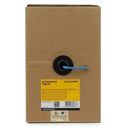 1000FT BLUE CAT5E CABLE PLENUM BULK SOLID WIRE ETHERNET RJ45 SPOOL