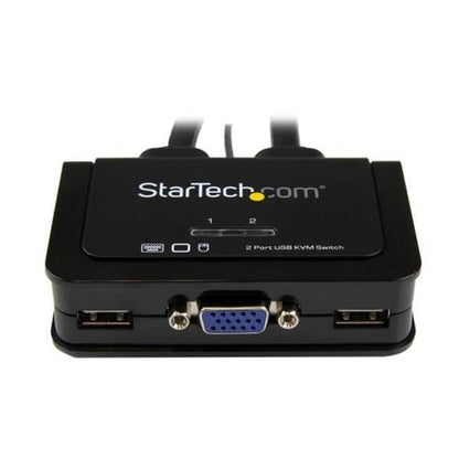 2 PORT VGA KVM SWITCH CABLE KVM USB POWERED REMOTE SWITCH