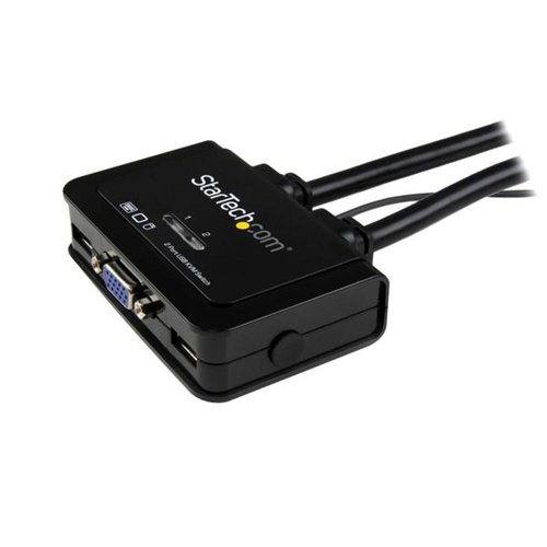2 PORT VGA KVM SWITCH CABLE KVM USB POWERED REMOTE SWITCH