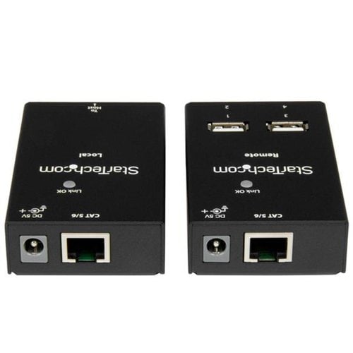 4 PORT USB 2.0 EXTENDER HUB USB-A OVER CAT5/6 ETHERNET RJ45