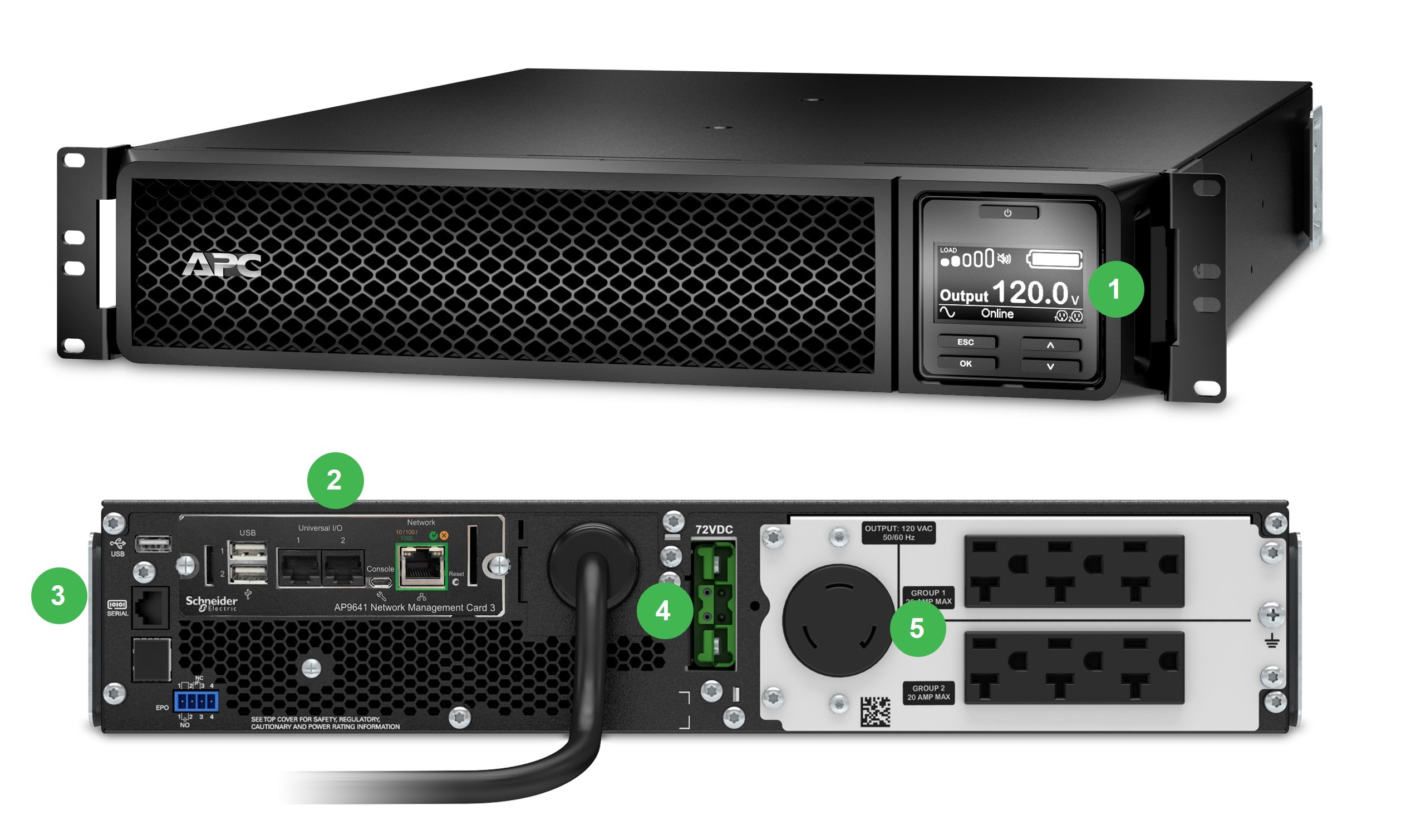 APC SRT2200RMXLA-NC 2.2kVA / 1.8kW 120V Online Double-Conversion 2U Rackmount/Tower UPS APC SRT2200RMXLA-NC 2.2kVA / 1.8kW 120V Online Double-Conversion 2U Rackmount/Tower UPS