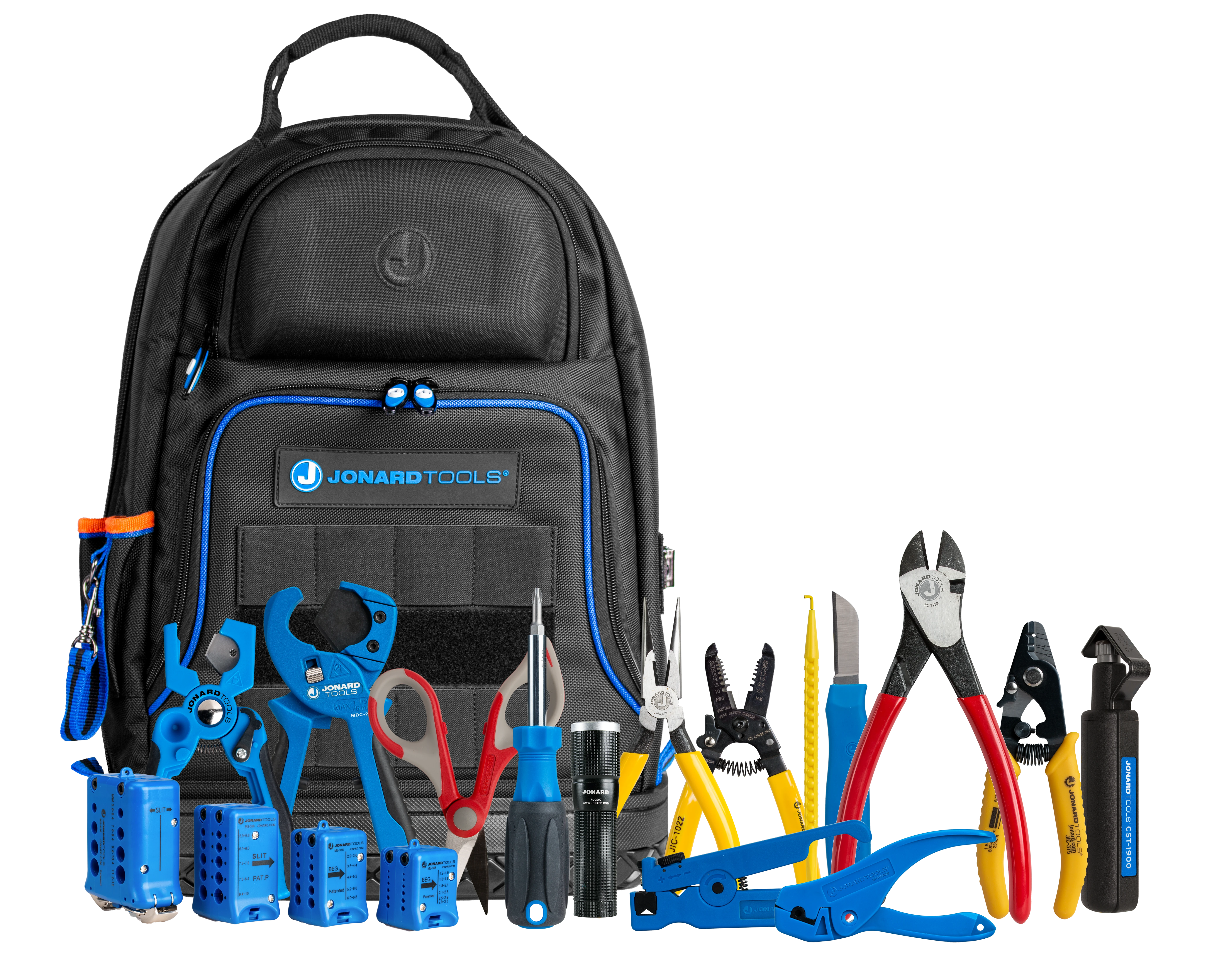 K&CO　テイルバック＆レダーコンタクト6点セット Jonard Tools TK-121B Backpack Fiber Prep Kit+ | ITD Bay